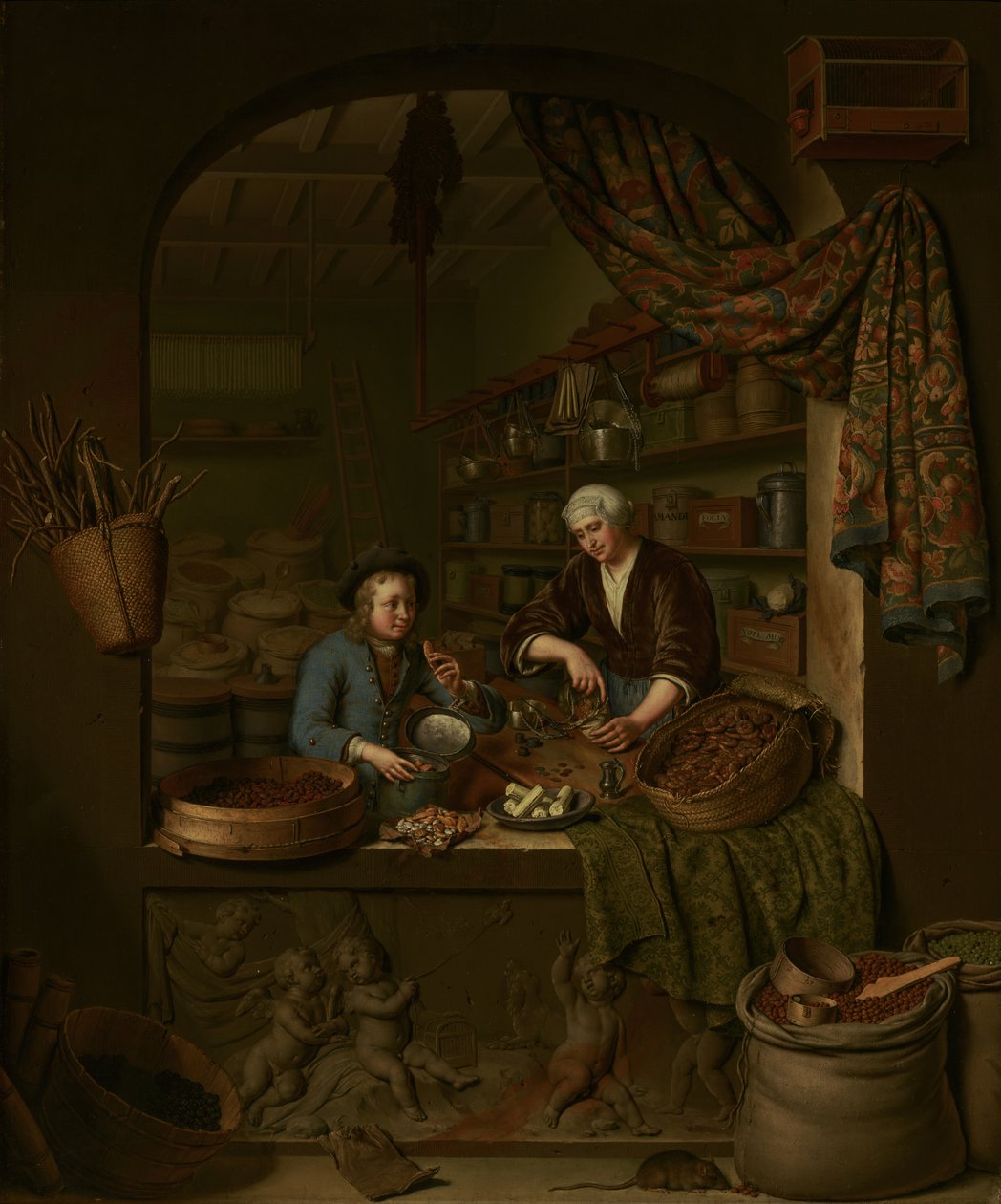 En speceriaffär av Willem Van Mieris