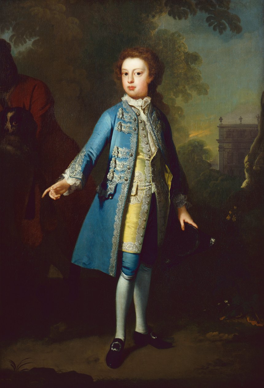 Porträtt av den tredje hertigen av Chandos som en pojke (olja på duk) av Willem Verelst