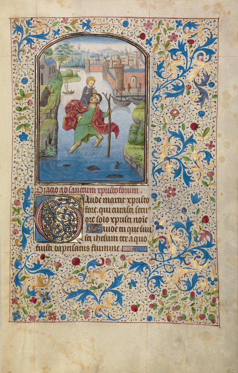 Heiliger Christophorus trägt das Christuskind av Willem Vrelant
