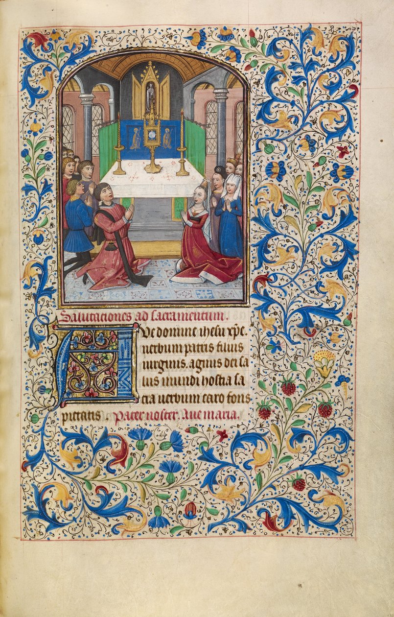 Die Anbetung der Eucharistie av Willem Vrelant