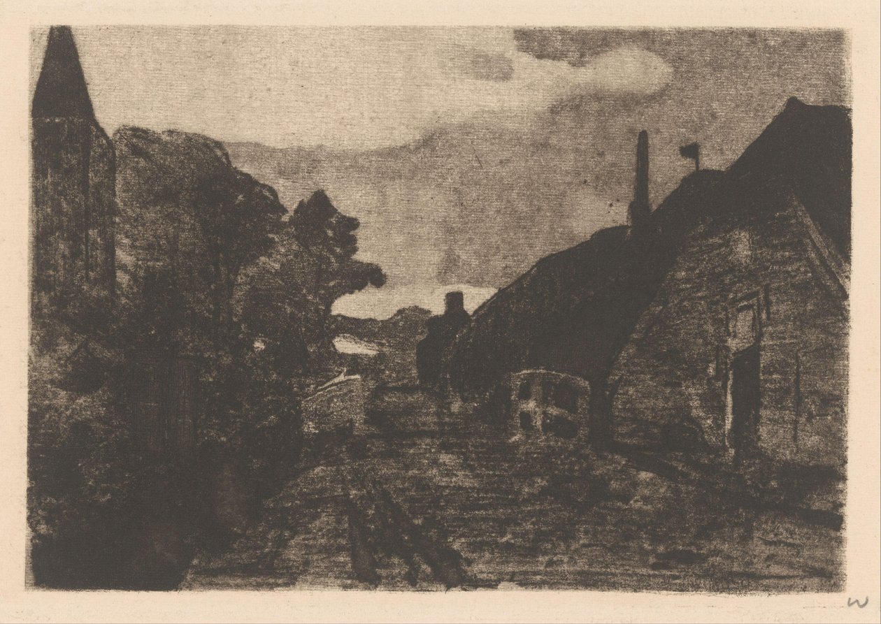 Byväg i Diepenheim av Willem Witsen (signed by artist)