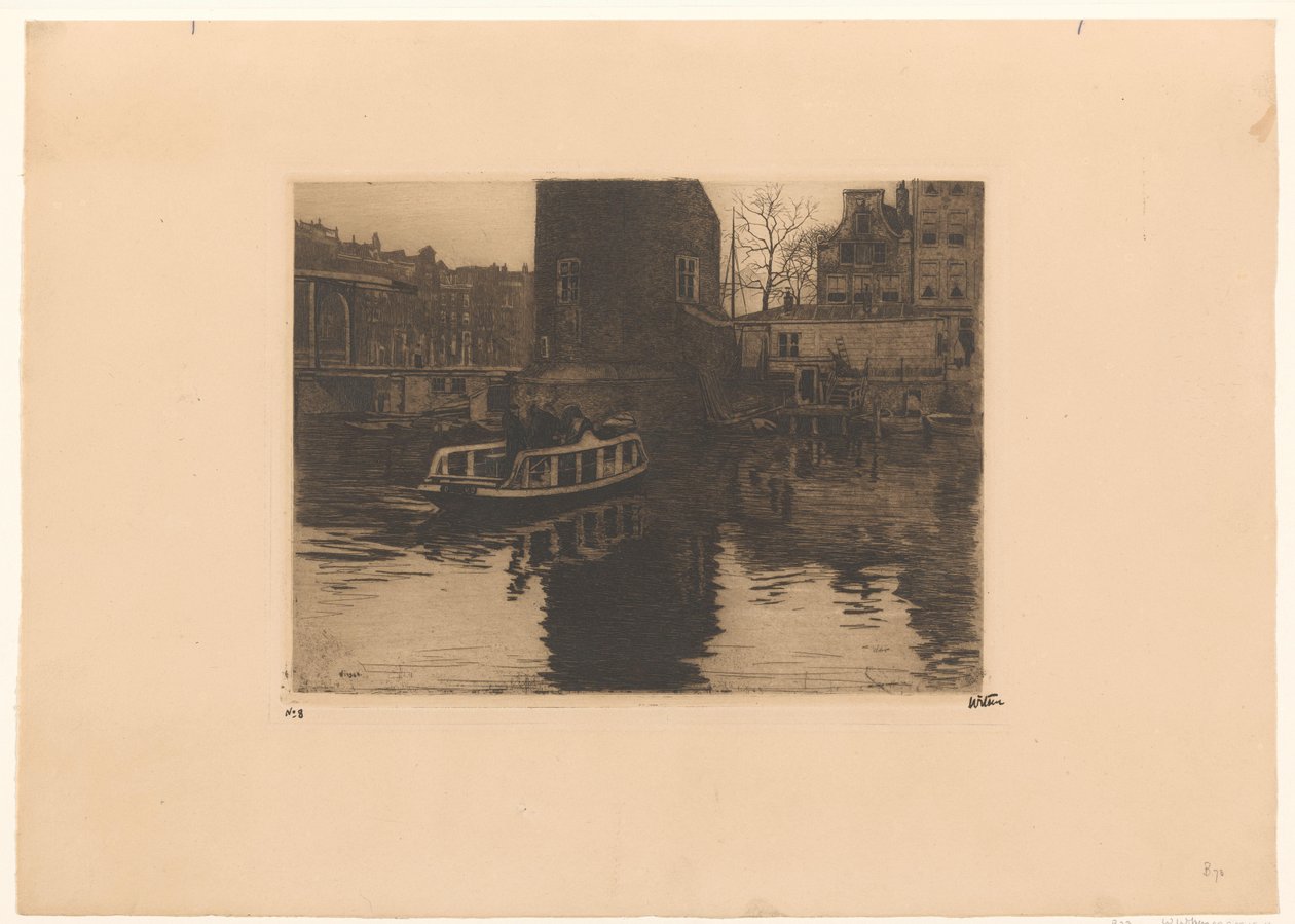 Vy över övertagandet vid Montelbaanstoren i Amsterdam av Willem Witsen (signed by artist)