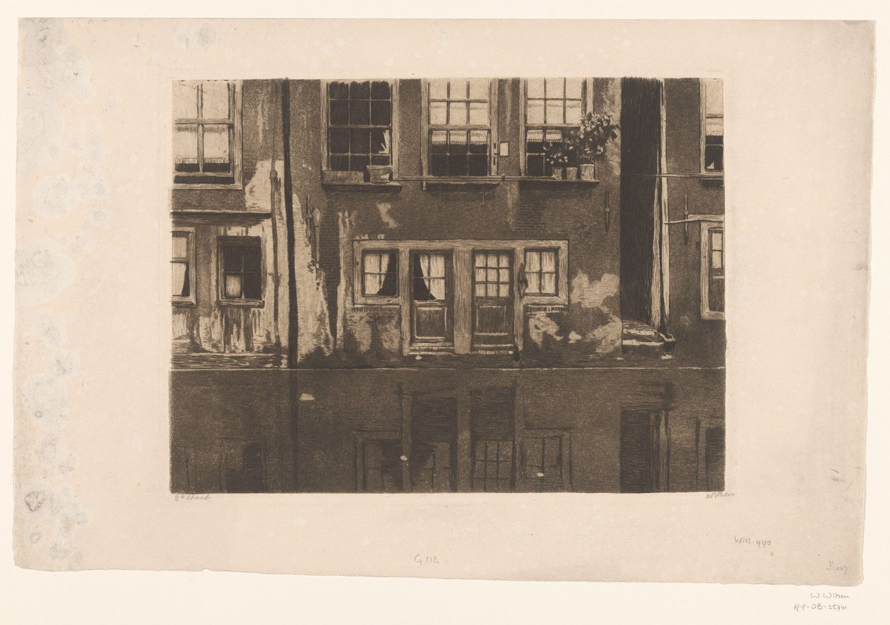 Hus på Oudezijds Achterburgwal i Amsterdam av Willem Witsen (signed by artist)