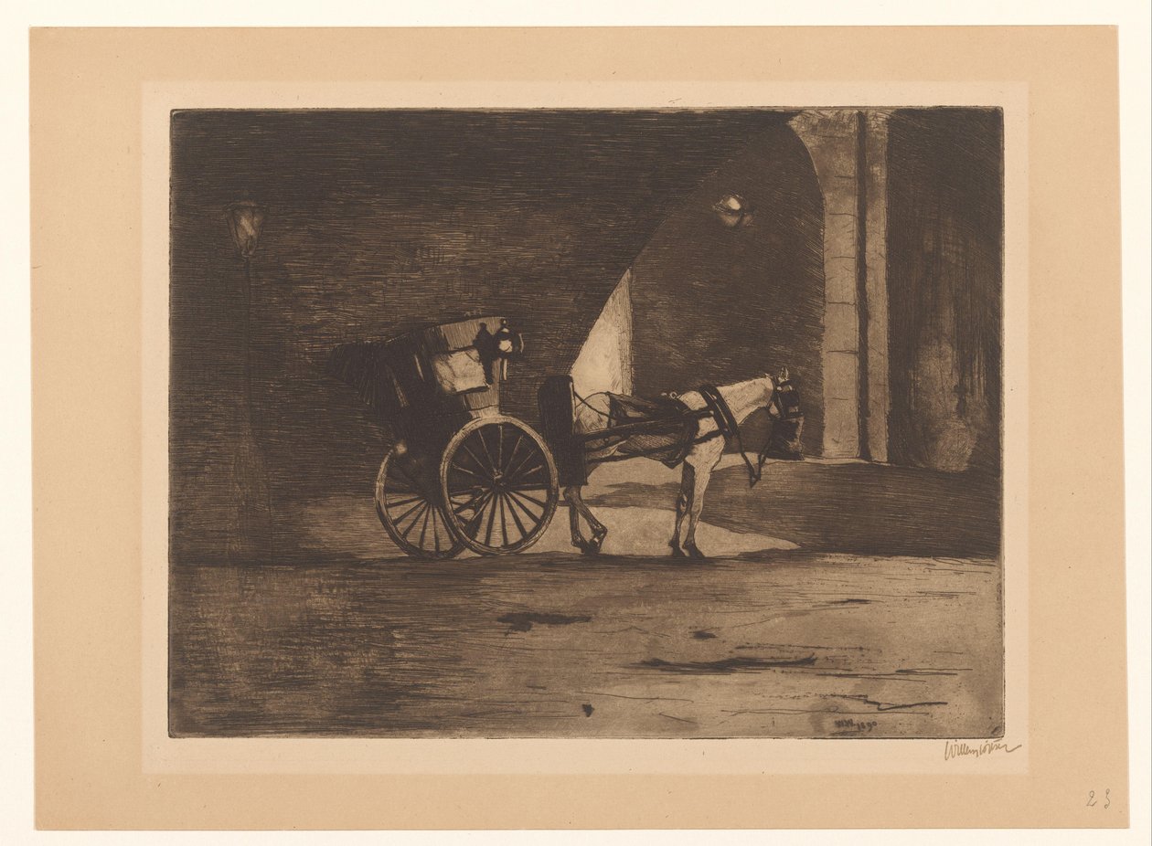 Vagn under Waterloo Bridge i London av Willem Witsen (signed by artist)