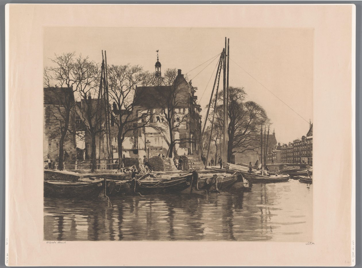 Rivning av en byggnad där Binnenkant och Prins Hendrikkade möts Inuti med haveri av Willem Witsen (signed by artist)