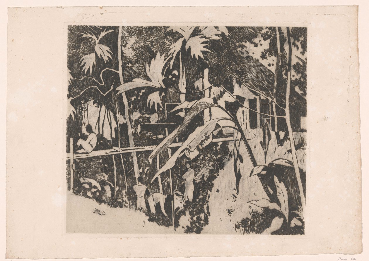 Vegetation och en smal bro i Buitenzorg av Willem Arnoldus Witsen