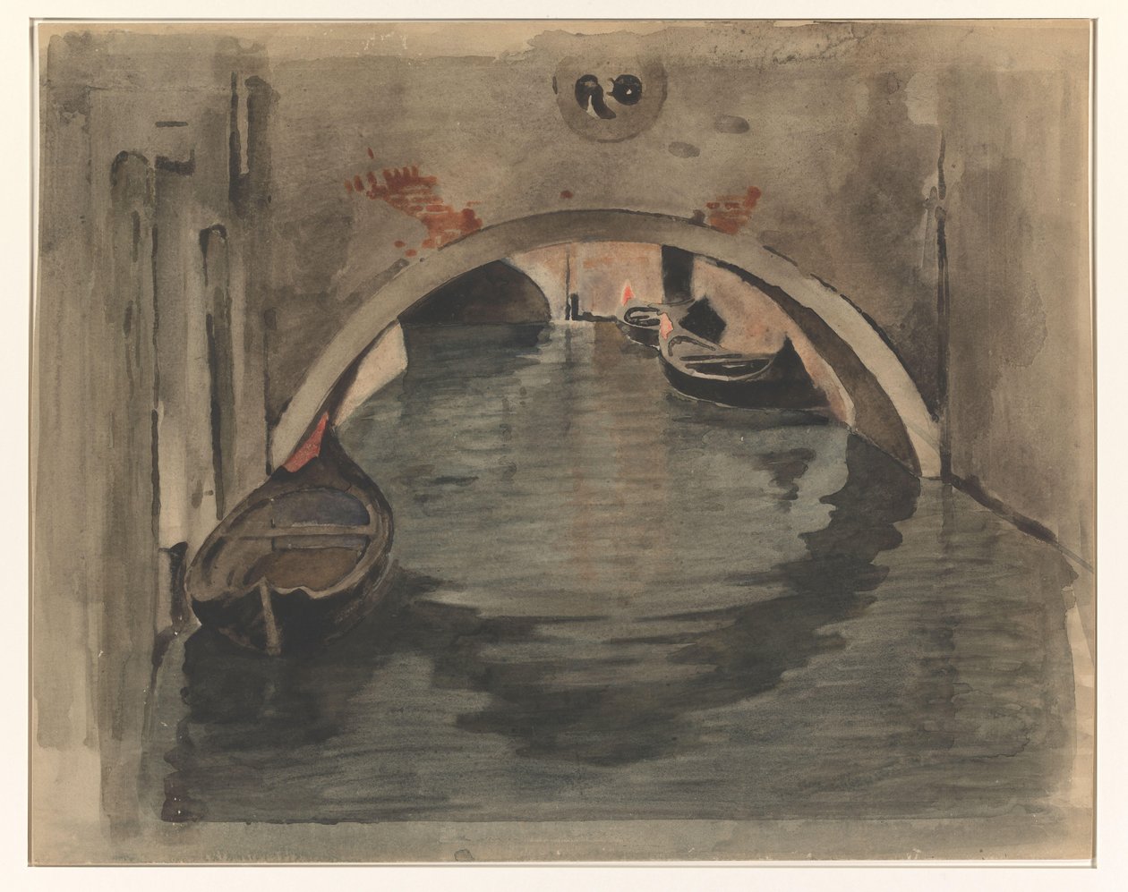 Visa under en bågbro i Venedig av Willem Arnoldus Witsen