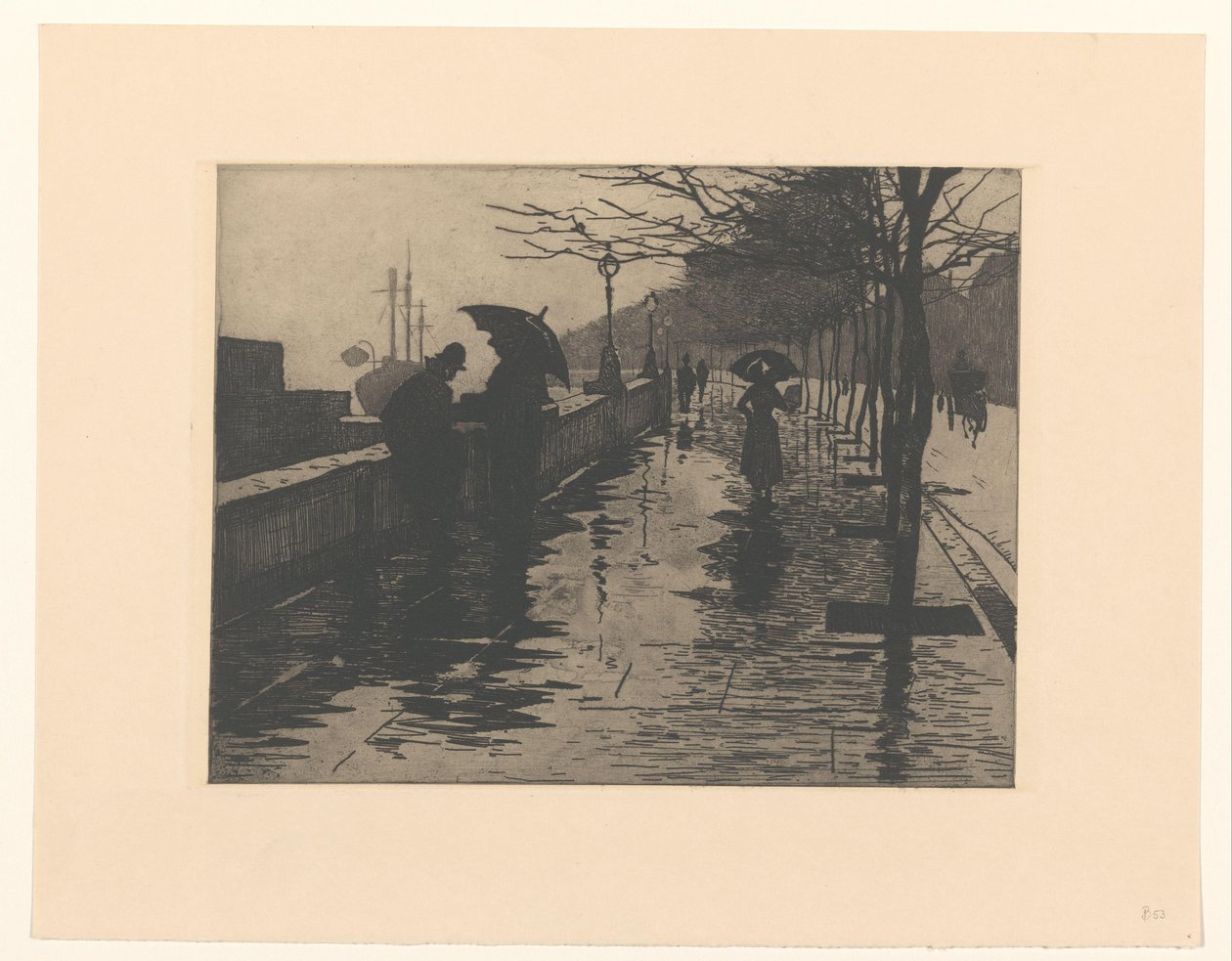 Vy över Victoria Embankment i London av Willem Arnoldus Witsen