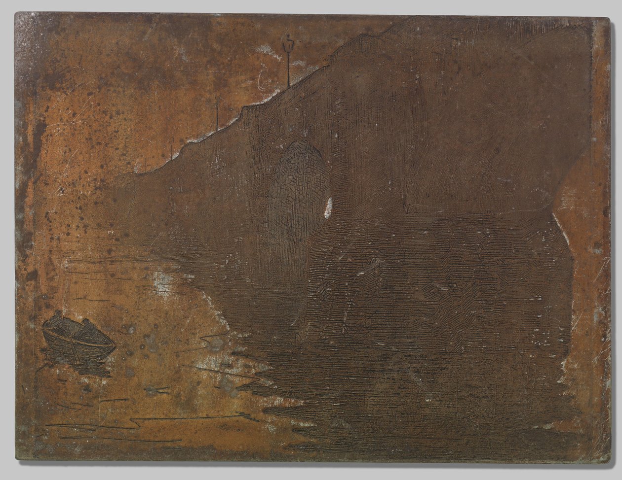 Vy över Waterloo Bridge i dimman i London av Willem Arnoldus Witsen