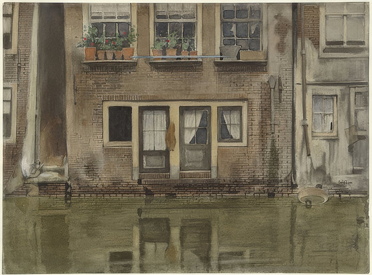 Haus an einer Gracht i Amsterdam (Hus på en kanal i Amsterdam) av Willem Arnoldus Witsen