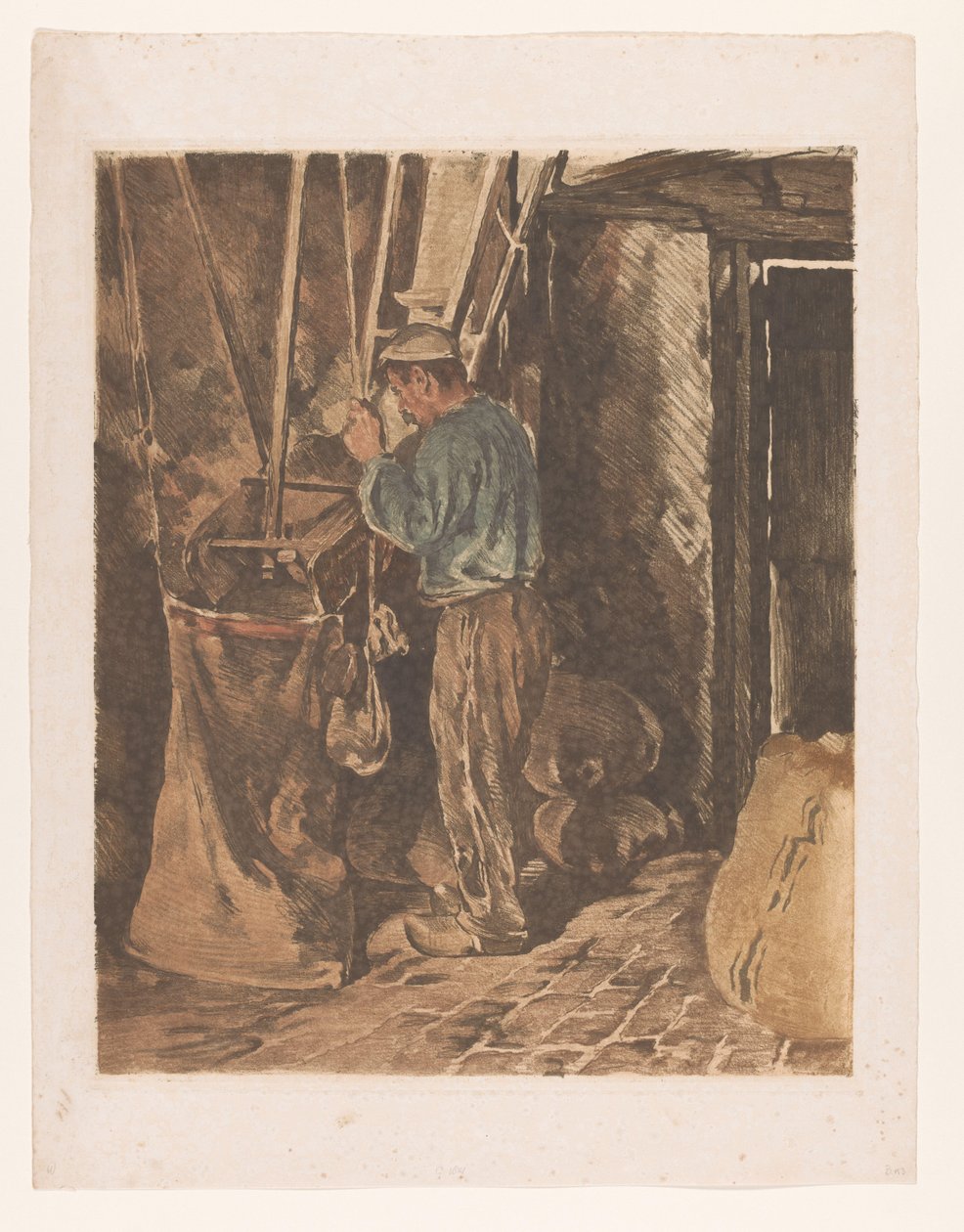Miller med en påse mjöl Miller, stängd dörr (originaltitel) av Willem Arnoldus Witsen