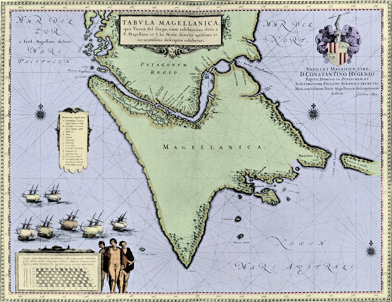 Magellans sund och Eldslandet, från Blaeus "Nieuwe Atlas av Willem and Joan (1596 1673) (after) Blaeu
