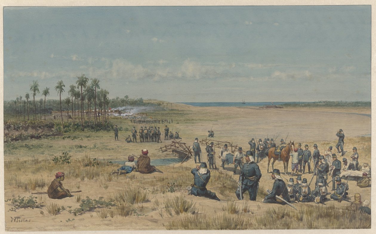 Erövringen av Tumulit under Samalangan-expeditionen, 26 augusti 1877 av Willem de Famars Testas