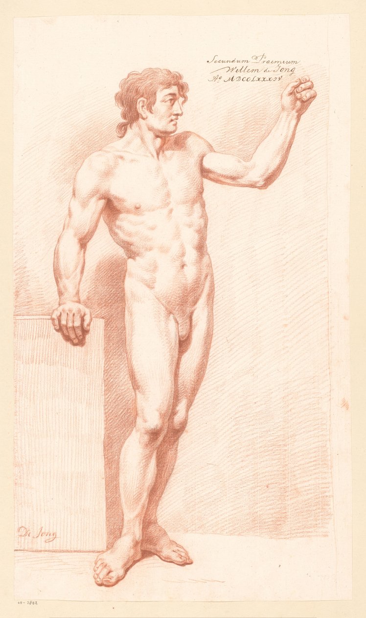 Stående manlig naken, sedd framifrån (2:a pris 1784) av Willem de Jong