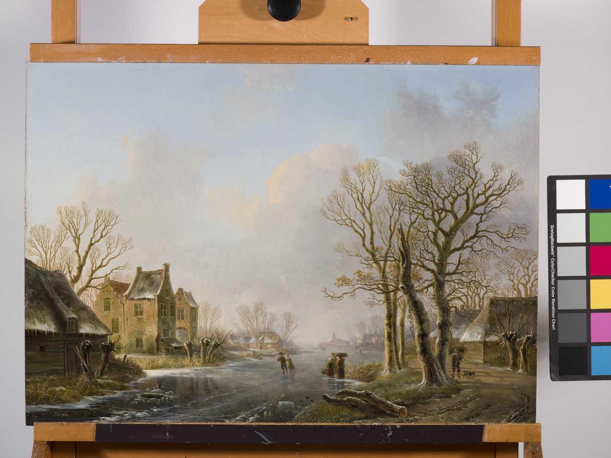 Skridskoåkare På En Frusen Flod, Dordrecht av Willem de Klerk