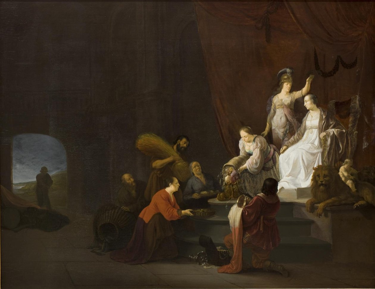 Allegori om fred. Pax blir krönt av Minerva av Willem de Poorter