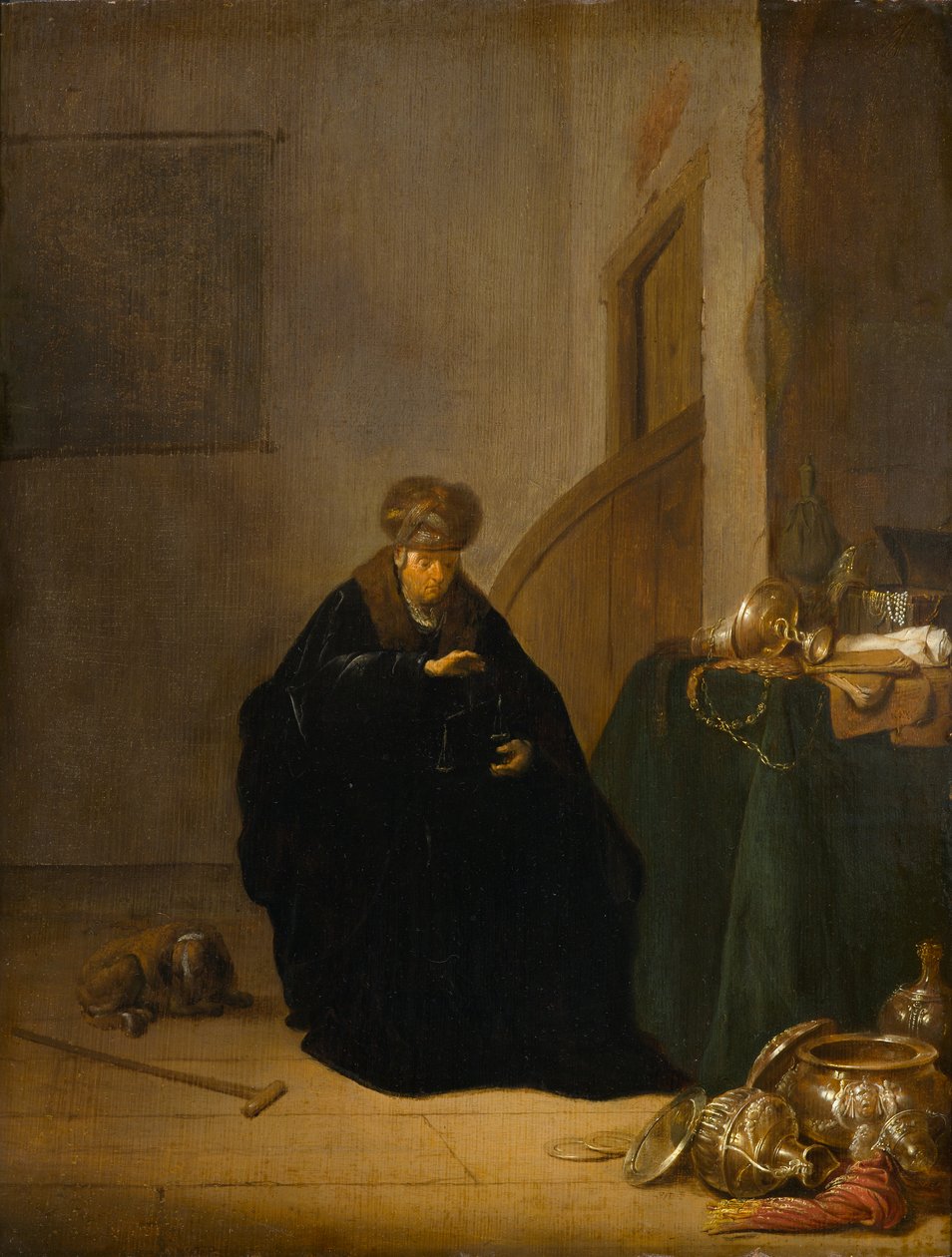 The Gold Weigher, ca 1635-1640 (olja på panel) av Willem de Poorter