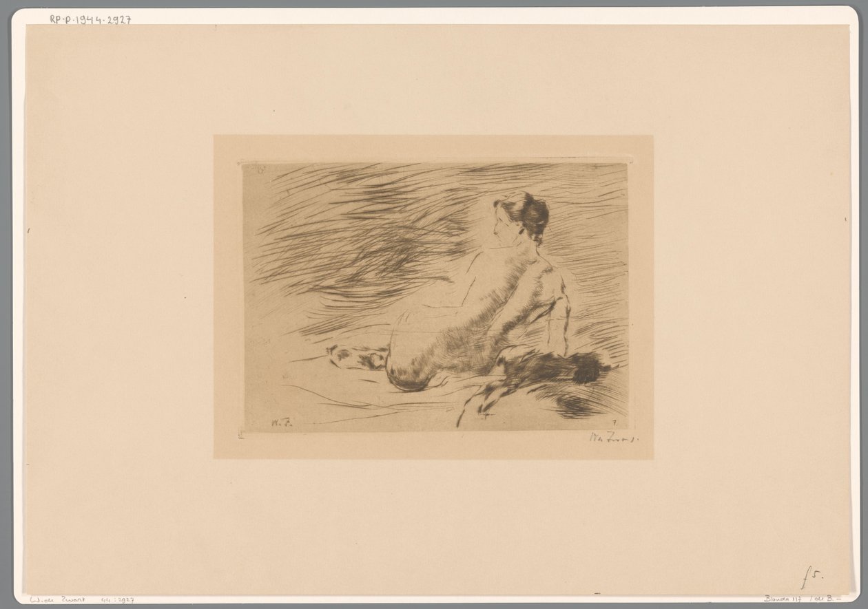 Liggande naken kvinna Liggande naken (originaltitel) av Willem de Zwart (signed by artist)