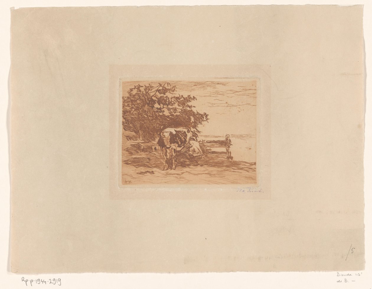 Milking Boer (originaltitel) av Willem de Zwart (signed by artist)