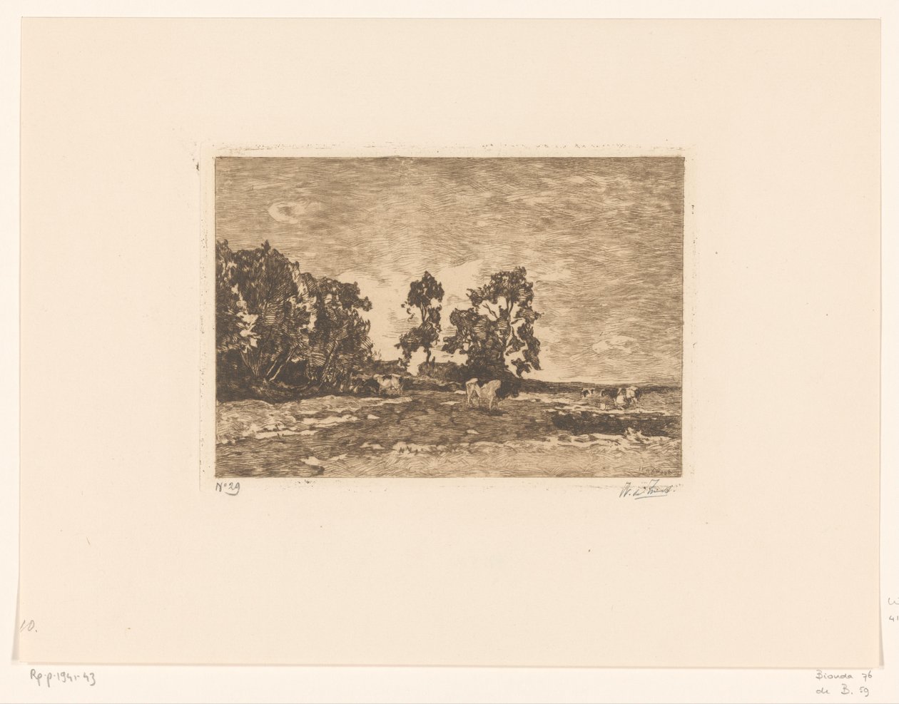 Äng med kor (originaltitel) av Willem de Zwart (signed by artist)