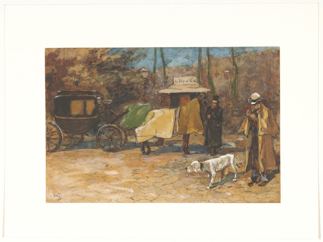 Väntande vagn i en park av Willem de Zwart