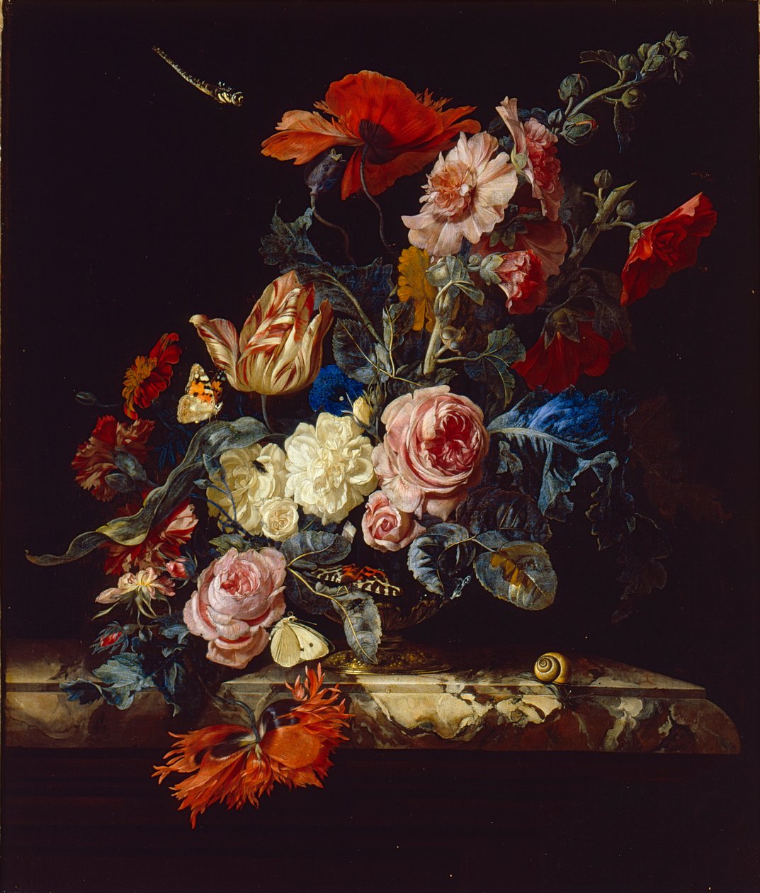 En vas med blommor, 1663 av Willem van Aelst