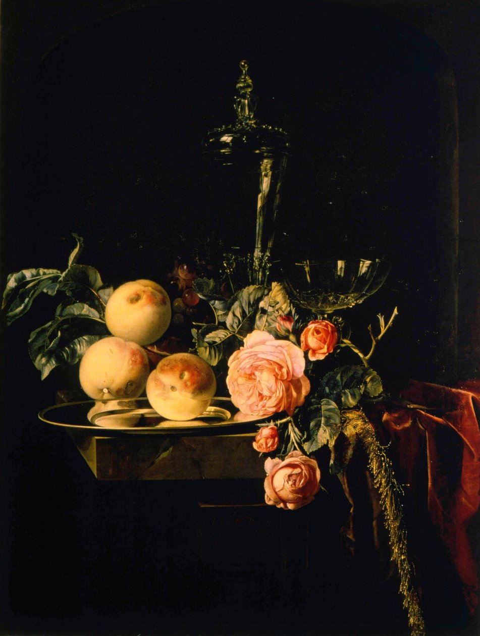 Rosor och persikor, 1659 av Willem van Aelst