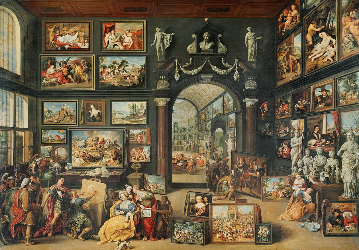 Studion i Apelles av Willem van II Haecht