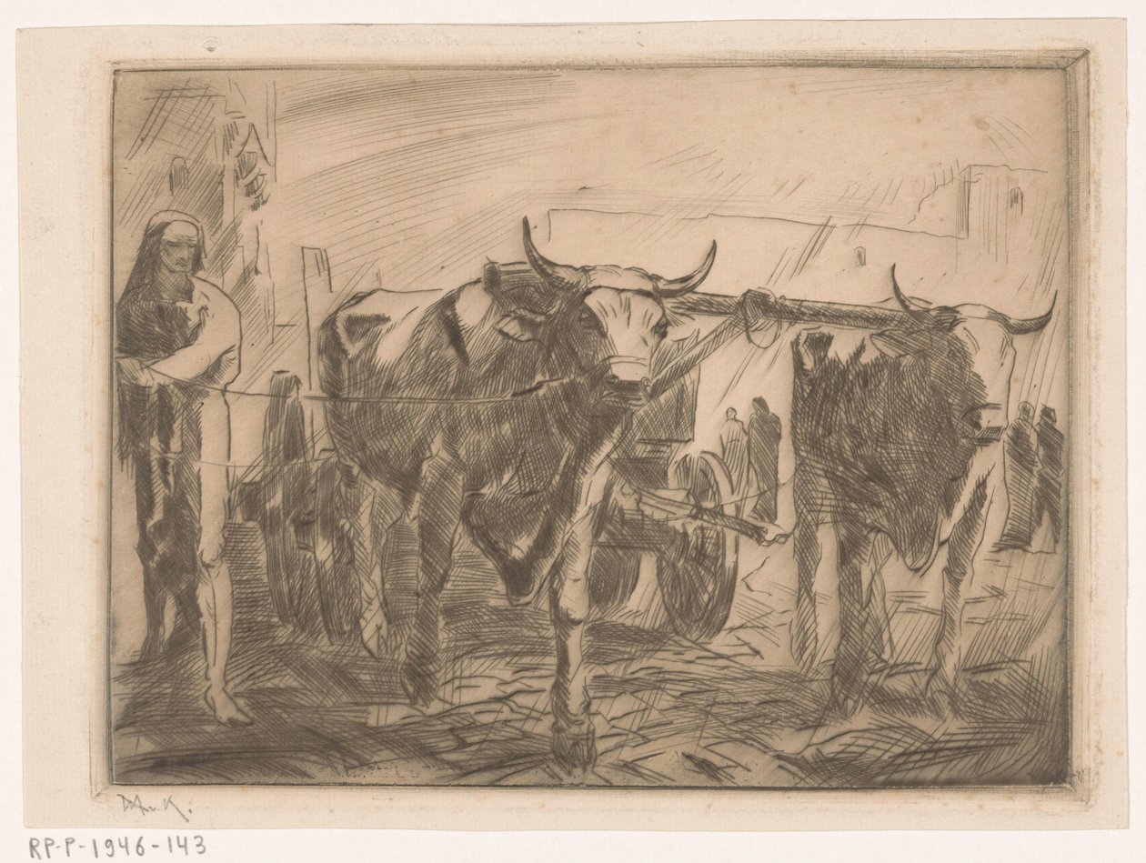 Ossewagen (originaltitel) av Willem van Konijnenburg (signed by artist)