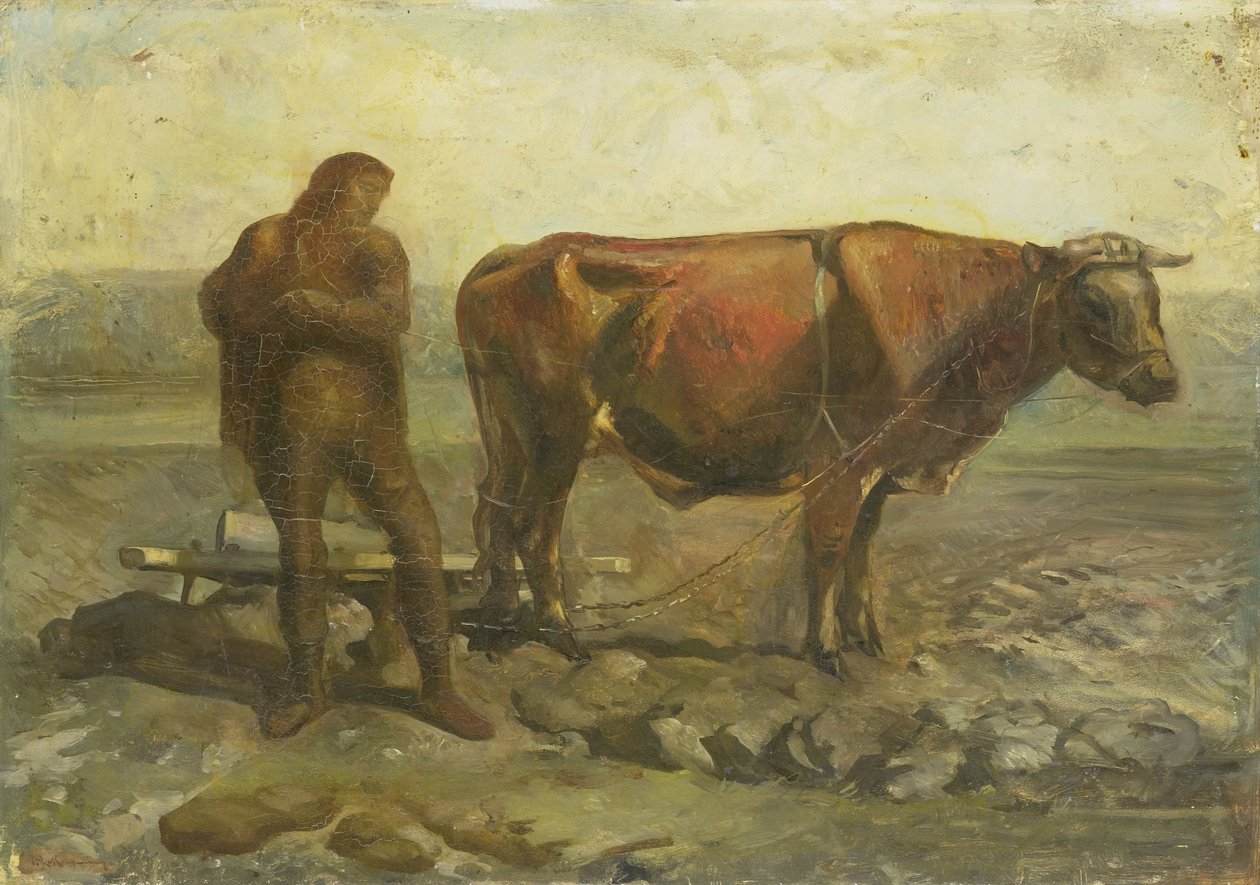 Plöjande bonde av Willem van Konijnenburg
