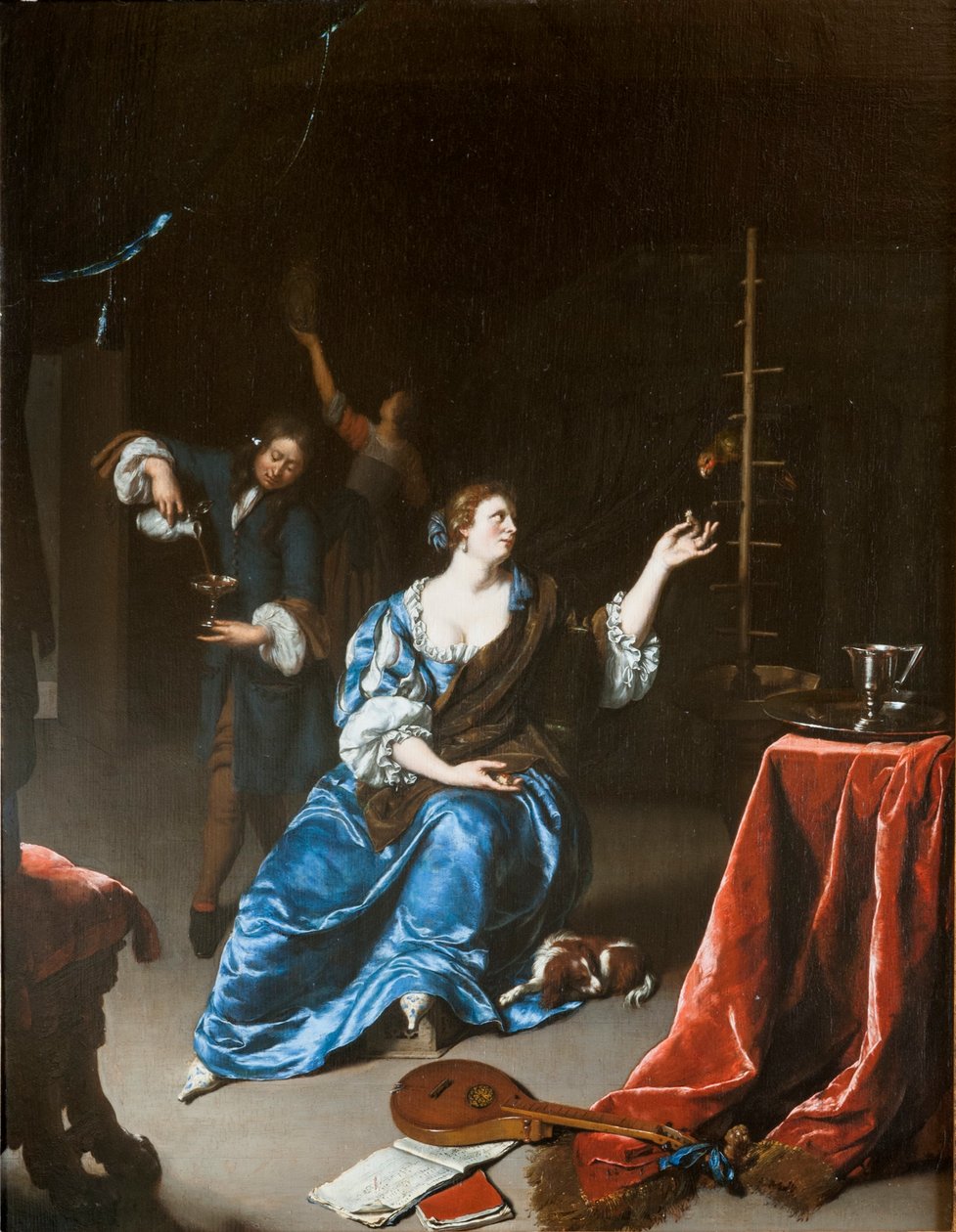 Damen med papegojan
 Alternativ titel(n):   Dame einen Papagei fütternd av Willem Van Mieris