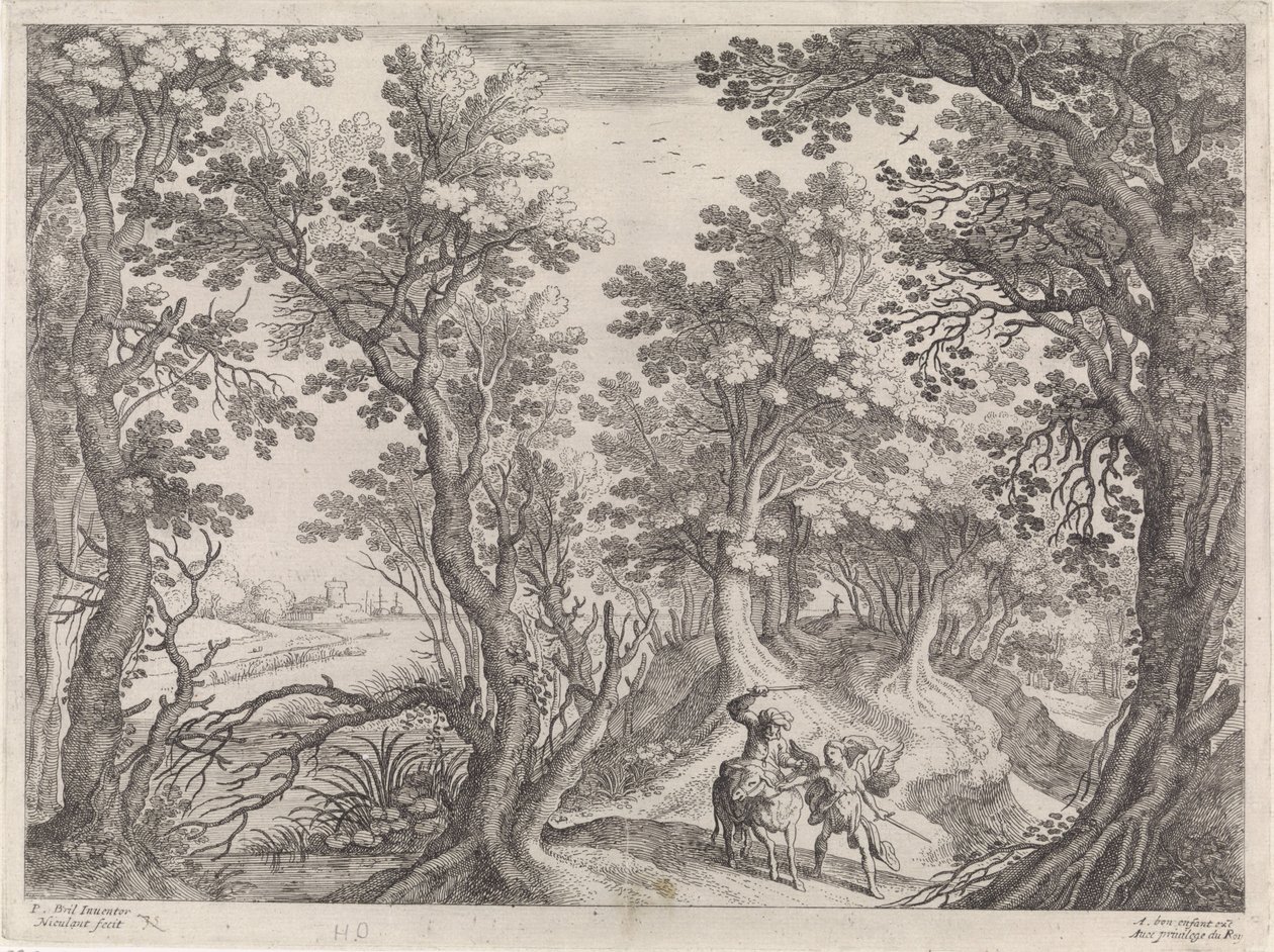 Bileam och åsnan Italienska landskap (serietitel) av Willem van Nieulandt (II)
