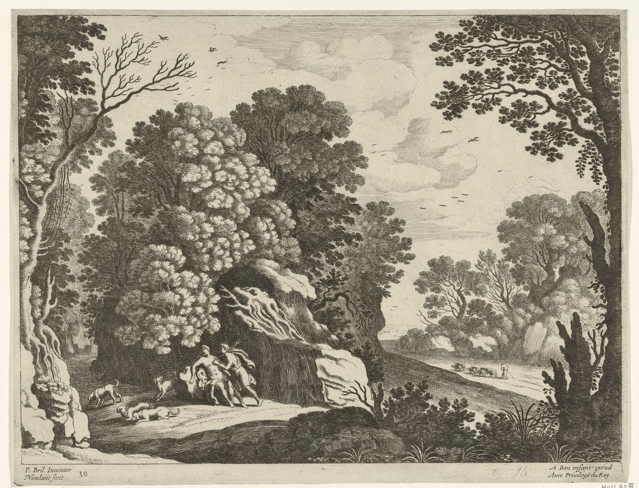 Cephalus och Procris Italienska landskap (serietitel) av Willem van Nieulandt (II)