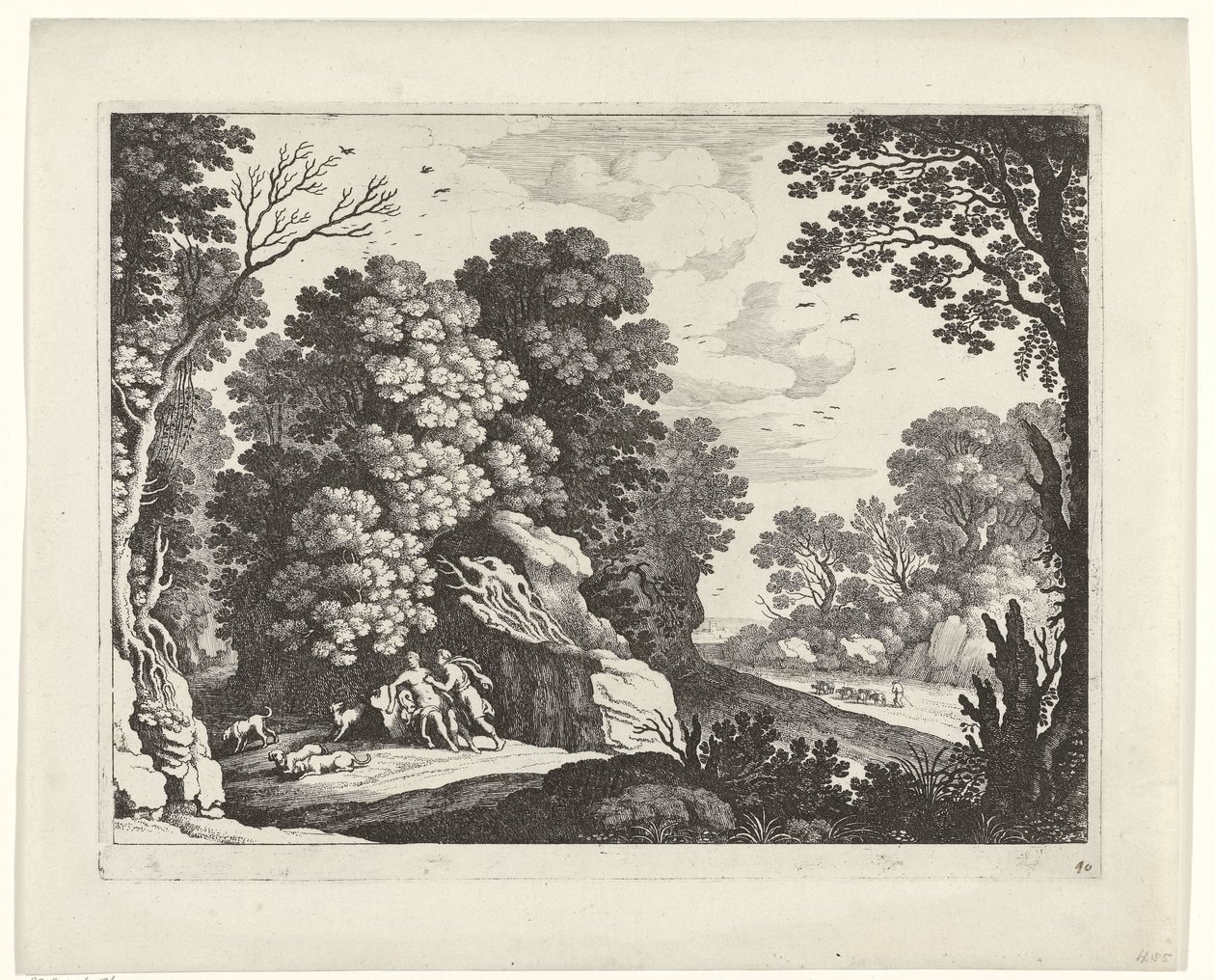 Cephalus och Procris Italienska landskap (serietitel) av Willem van Nieulandt (II)
