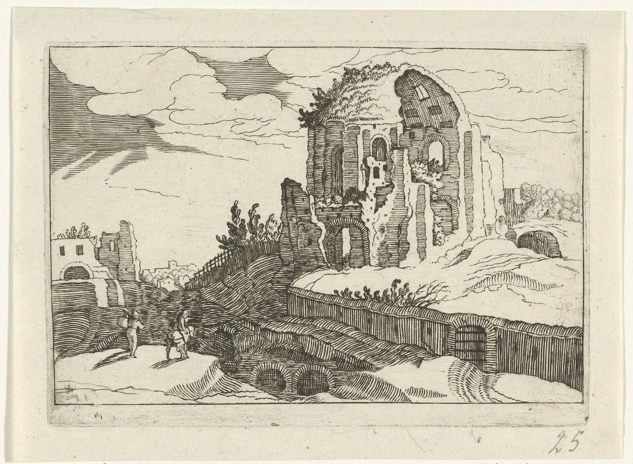 Nymfaeum i Rom Romeinse ruïnes (serie 2) (serietitel) av Willem van Nieulandt (II)
