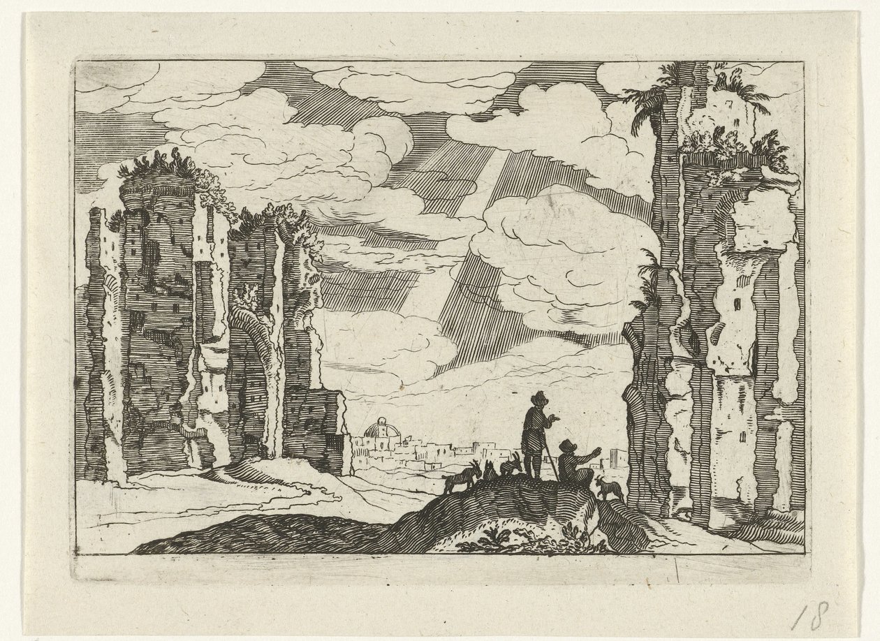 Ruinerna av Caracalla-baden Roman Ruins (serie 2) (serietitel) av Willem van Nieulandt (II)
