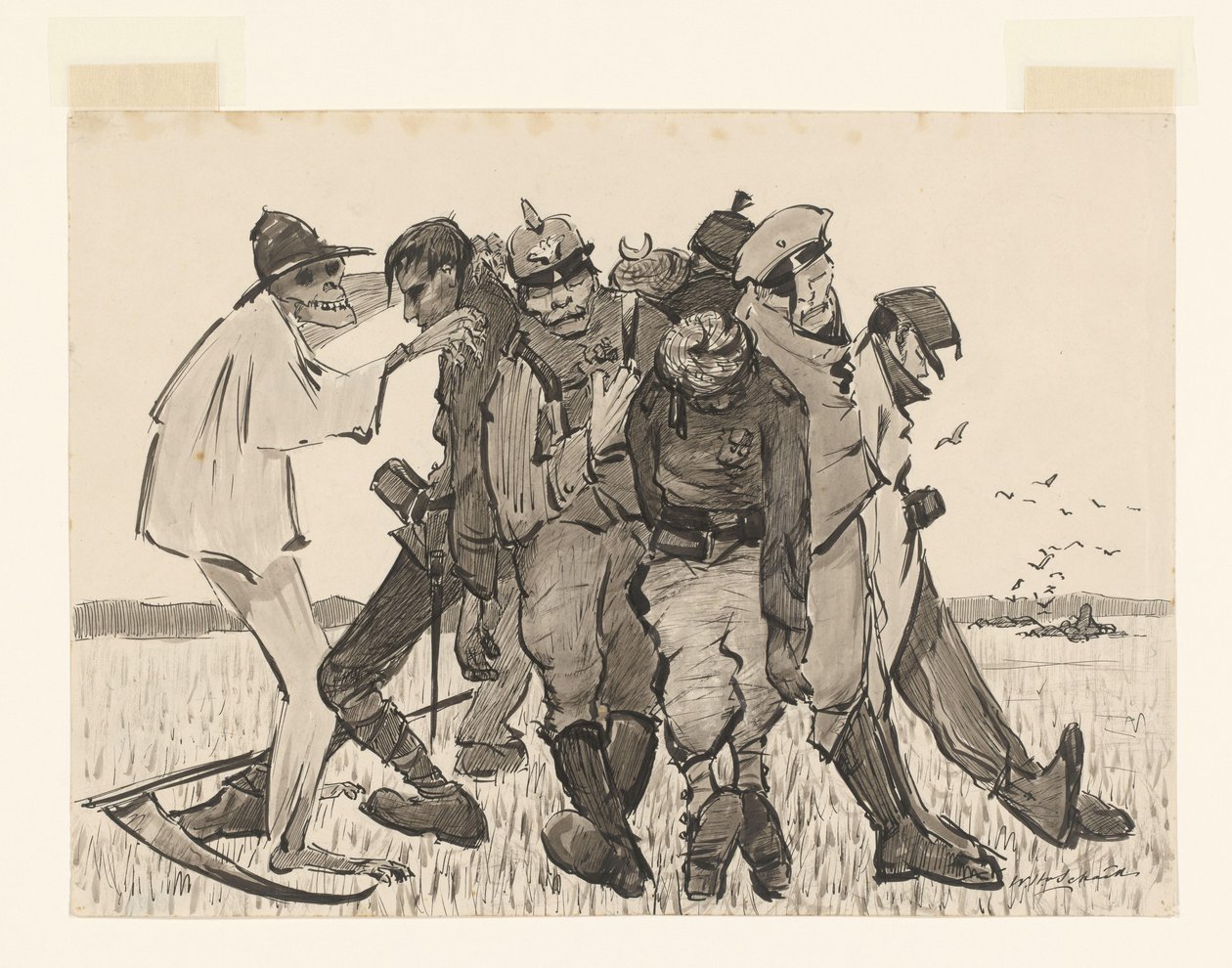 Skörd 1918. Modern majskärve (originaltitel på föremålet) av Willem van Schaik (signed by artist)