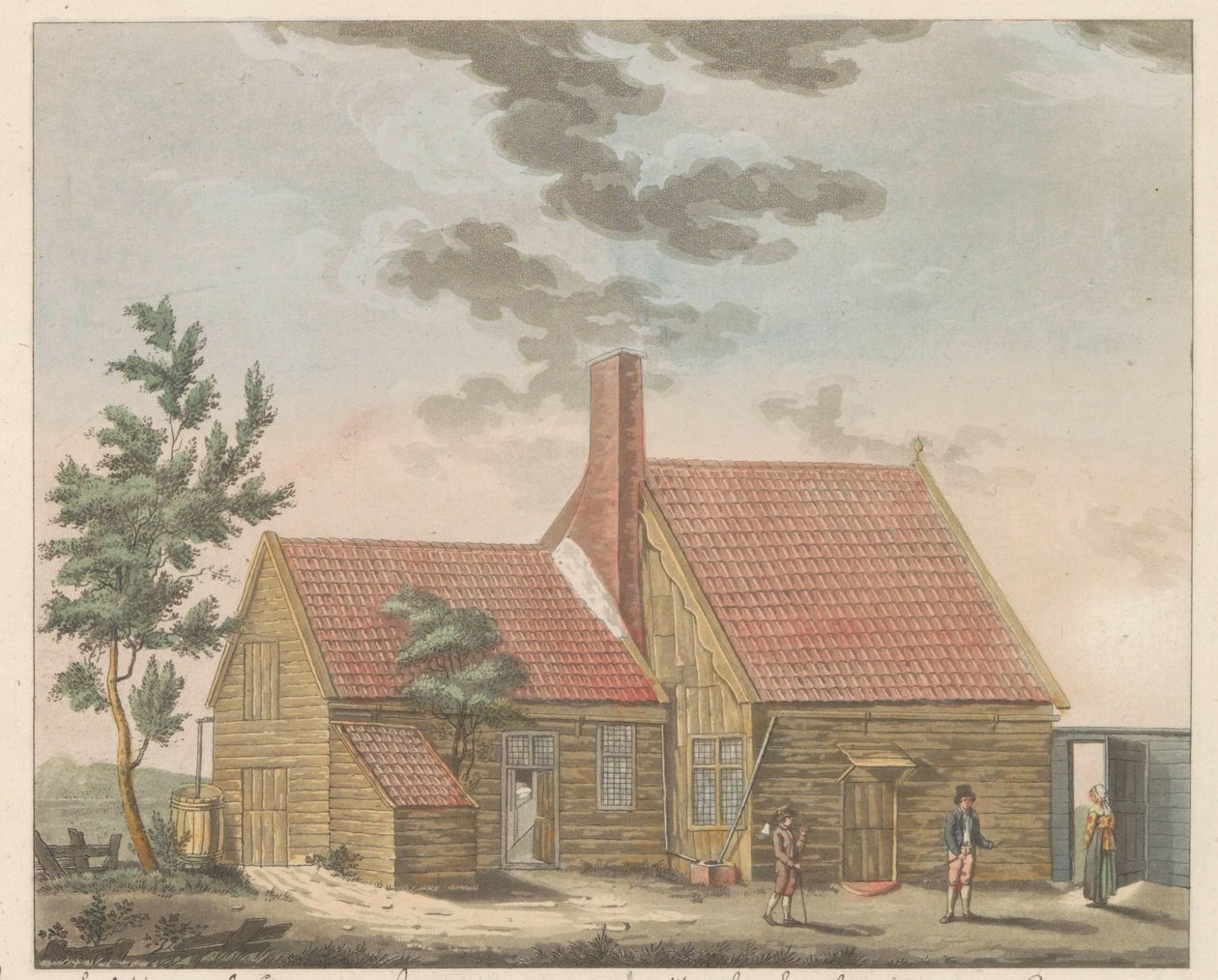 Tsar Peters hus i Zaandam, 1697 La maisonette habitée par le Czar peirre le grand à Zaandam (...) - Stugan bebodd av tsaren Peeter de Groote i Zaandam år 1697 / presenterad i ett ögonblick då tsaren åtföljde sig själv av sin K av Willem van Senus (possibly)