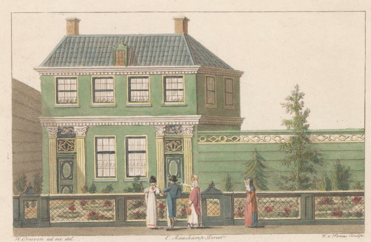 Byggnad på östra sidan 219 i Zaandam, 1824 En bild av ett hus i Nordholland i Zaandam / Representation d