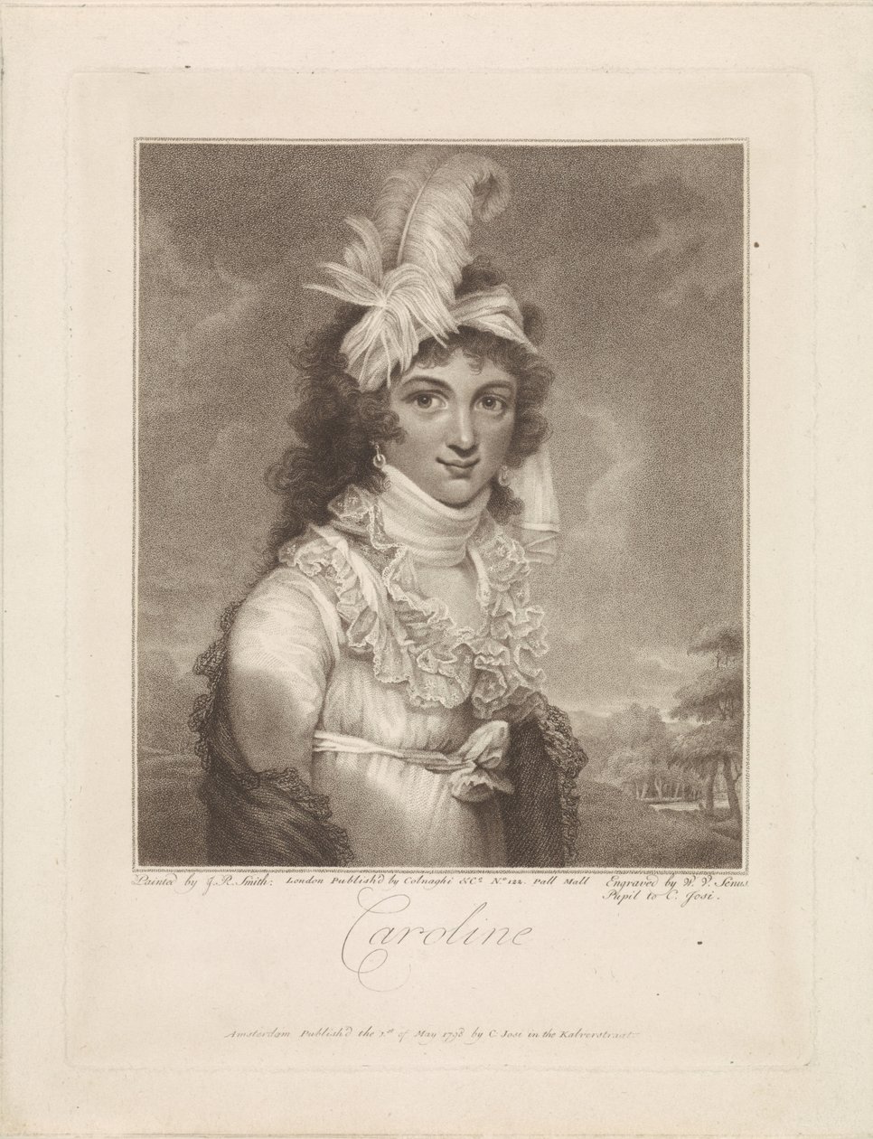 Porträtt av Caroline Amalia Elisabeth av Brunswick-Wolfenbüttel av Willem van Senus