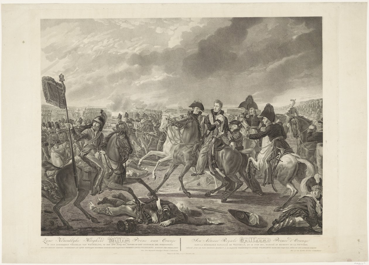 Hans kungliga höghet William Prince of Orange i det ärorika slaget vid Waterloo, 18 juni 1815, sårad vid segerns ögonblick / Son Altesse Royale Guillaume Prince d