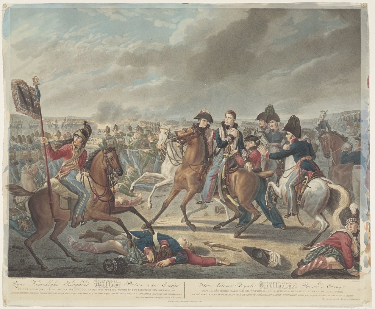 Hans kungliga höghet William Prince of Orange i det ärorika slaget vid Waterloo, 18 juni 1815, sårad vid segerns ögonblick / Son Altesse Royale Guillaume Prince d