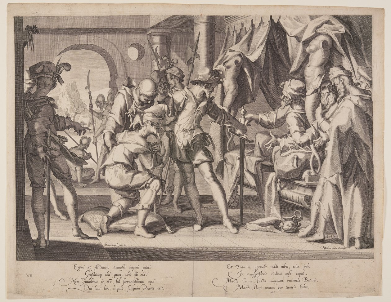 Greve William tillåter halshuggning, plansch 7 från Thrones of Justice (Thronus Iustitiae) av Willem van Swanenburgh