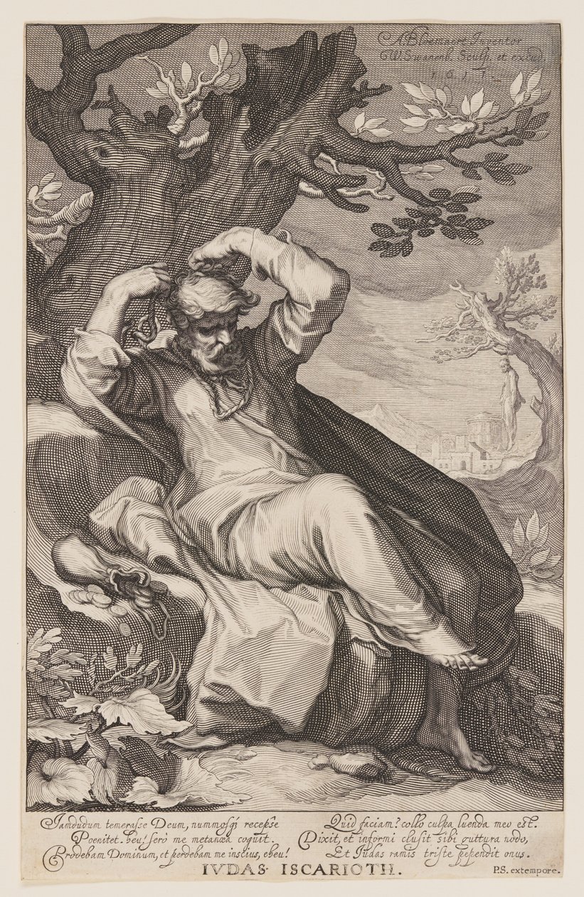 Judas Iscarioth, från Syndare i Gamla och Nya testamentet av Willem van Swanenburgh