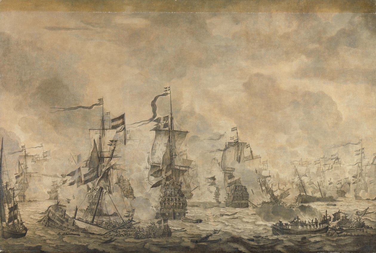 Slaget mellan den holländska och svenska flottan, i Öresund, 8 november 1658 av Willem van de Velde (I)