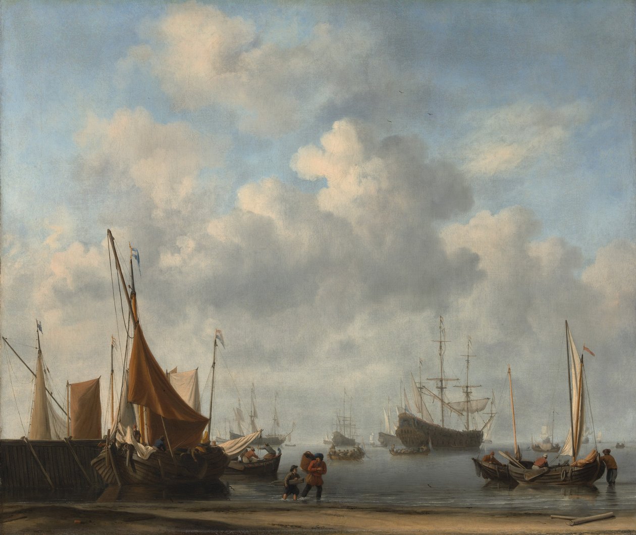 Ingång till en holländsk hamn, ca. 1665. av Willem van de Velde the Younger