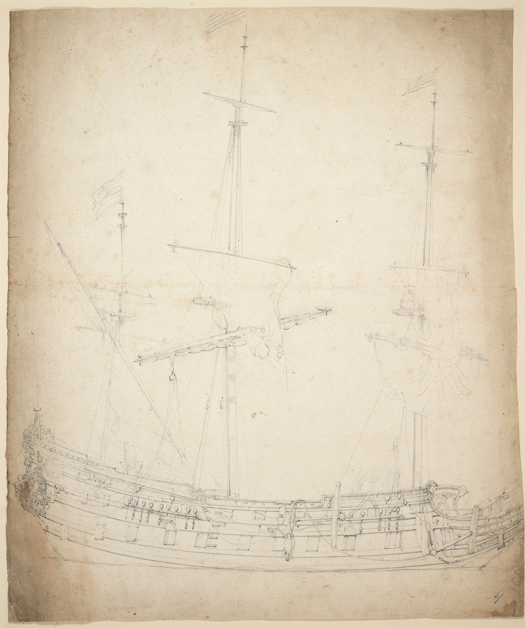 Porträtt av "Vrede" (), ca 1661 (offset, grafit) av Willem van de Velde the Younger