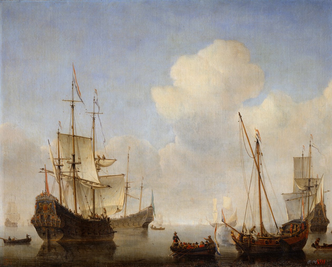 Den holländska skvadronen vid den västafrikanska kusten, 1660-talet. av Willem van de Velde the Younger