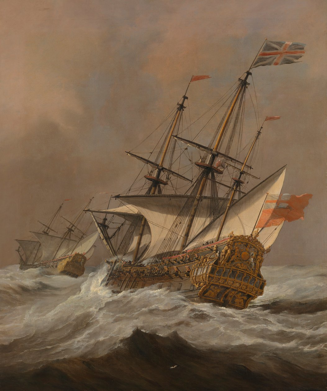 "Resolutionen" i en stormvind, ca 1678 (olja på duk) av Willem van de Velde the Younger