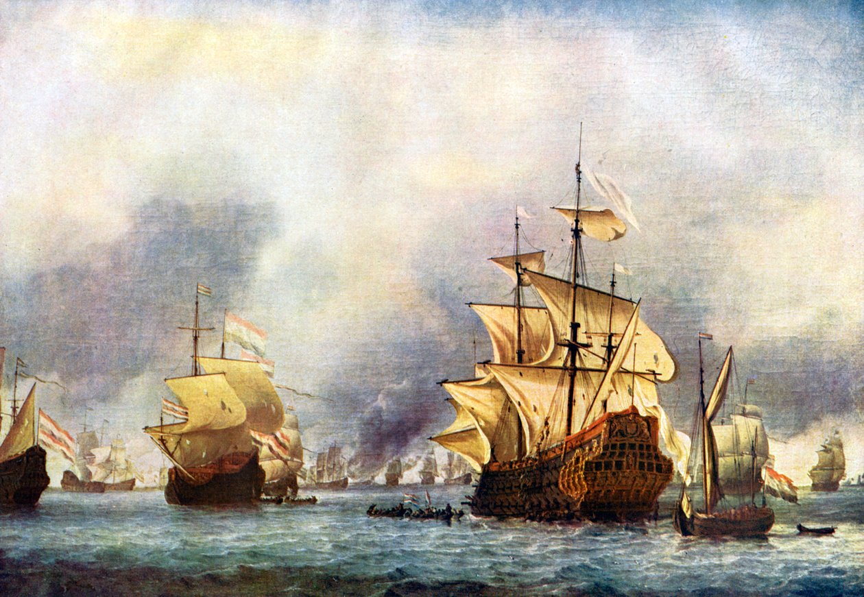 Överlämnandet av den kungliga prinsen. c1650-1700 av Willem van de Velde the Younger